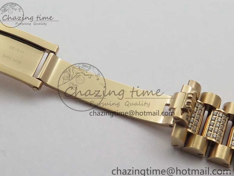 Bracelet Day-Date Dial Silver on Crystal RG A2836 Best Edition 128235 Marker Crystal BP President 36mm RG 0511